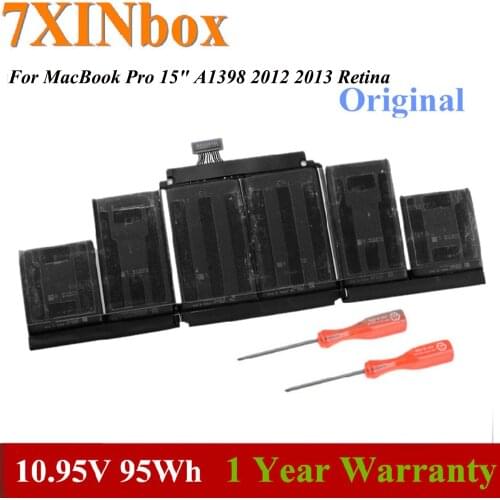 7XINbox 10.95V A1417 Laptop Battery For MacBook Pro 15" A1398 2012 2013 Retina MC975LL/A ME665LL/A ME664LL/A MC976LL/A MD831LL/A