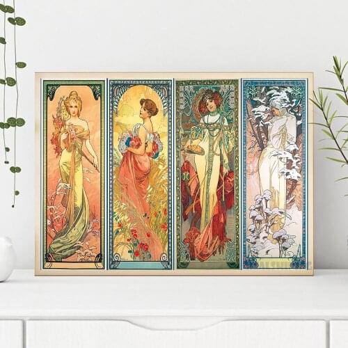 Diamond Paintings Alphonse Mucha Posters 5d diy full square diamond cross stitch kit Art Woman Embroidery For room Decor N1160