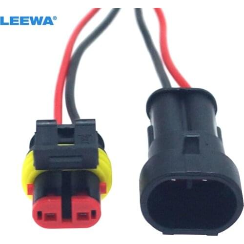 FEELDO 30set Auto Car Waterproof 2Pin Way Electrical Connector Plug Wire Harness Motorcycle AWG HID Socket Adapter #CA6123