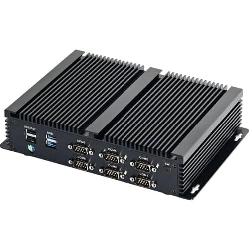 Free Shipping with PS2 SIM Solt Fanless mini PC intel i7 8550U i5 8250U 2*intel i211 6*COM RS232 RS422 RS485 Mini Computer HTPC