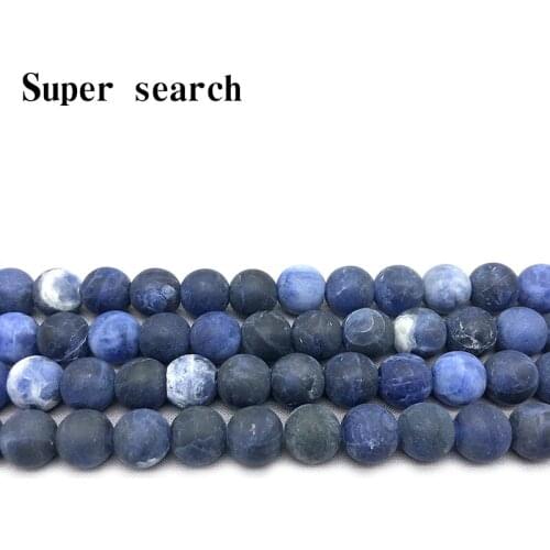 Sodalite Beads Gem stone Frosted Beads for Jewelry Making Frosted Blue Natural Stone Beads4 6 8 10 12mm strand beads Bracelet