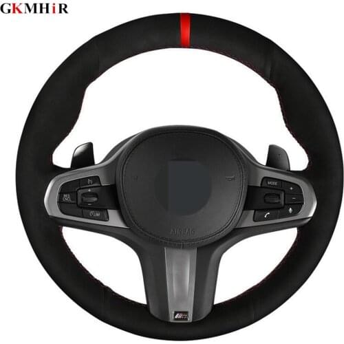 Black Suede DIY Car Steering Wheel Cover For BMW M Sport G30 G31 G32 G20 G21 G14 G15 G16 X3 G01 X4 G02 X5 G05 Accessories