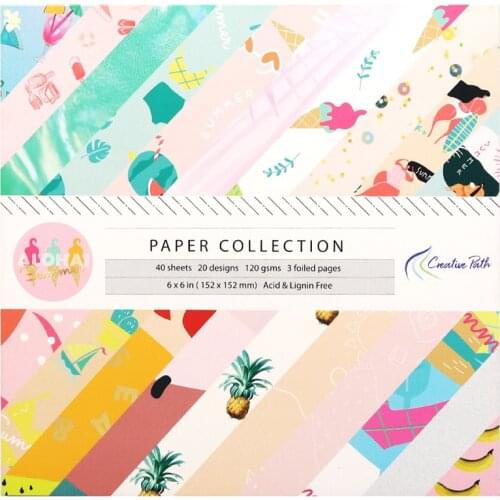 Creative Path 6"x6 Inch Scrapbooking Pattern Craft Designer Decorative Papers One Side Designs Background Origami Pack Acid Free