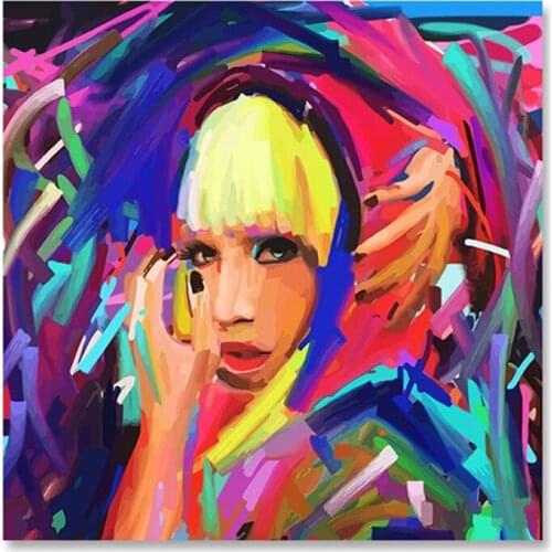 DIY digital oil painting its own acrylic coloring entertainment decoration Lady Gaga Abstract