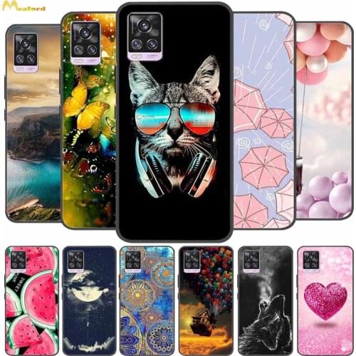 For Vivo V20 Pro Case Cool Cat Silicone Soft Phone Cover For Vivo V21 5G / V21E Case Black TPU Bumper Capa VivoV20 V 20 21E V21