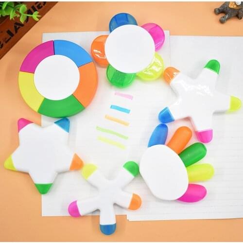 Ellen Brook 1 PCS Cute Creative Highlighter Kawaii Finger Marker Pens For School Kids Student Gift Stationery Graffiti Paint