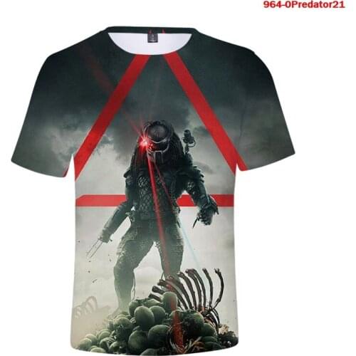 Men 3d T Shirts Horror Movies Predator Print Summer New Tshirt Casaul Oversized Short Sleeve Women Predator Cool Streetwear Tops