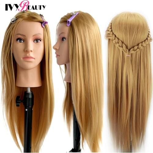 Mannequin- Heads With 65cm Hair For Hairstyles Tete De Cabeza Manniquin Dummy Dolls Head For Hairdresser Practice Hair Styling