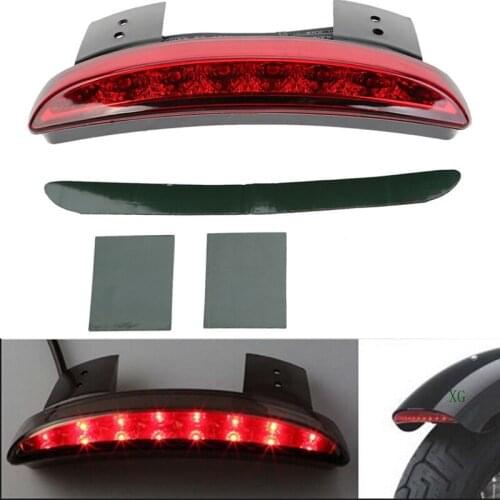 Red/Smoke Chopped Fender Edge Motorcycle 8 LED RED Stop Running Brake Rear Tail Light for Harley Sportster XL 883N 1200N XL1200V