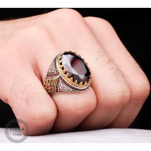 Zircon Stone 925 Silver Mens ring. Mens Jewelry Stamped With Silver Stamp 925 All Sizes Are Available