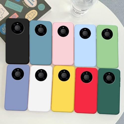 For Huawei Mate 40 Pro Case Soft TPU Silicone Case Macaron Colors Candy Black Simple Phone Back Cover
