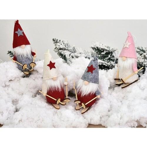 Christmas Ski Santa Claus Doll Forest New Year Xmas Tree Hanging Toys 2022 Gifts