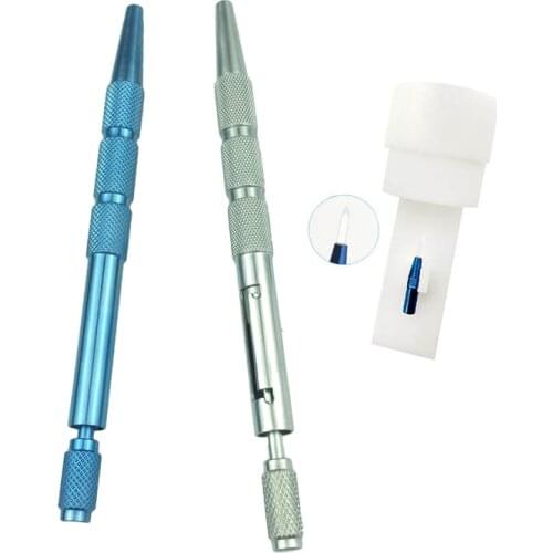 Ophthalmic Sapphire Blades Handle Straight Double Lancet Crescent Knife Ophthalmic Blade Apparatus Beauty Instrument Eye