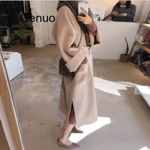 Autumn Winter Woolen Overcoat Solid Cardigan Sweater Long Sleeve Coat Loose Women Plus Size Coats Outwear 2020 New Arrival