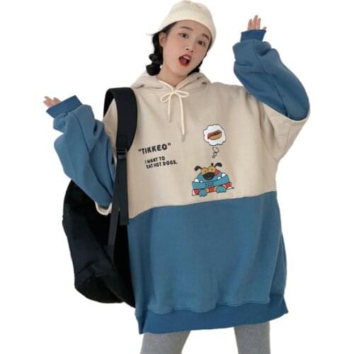 Autumn And Winter Sweatshirt Women Fashion Print Hoodie Harajuku Style Loose Plush Casual Pullover En