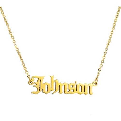 Personalized Name Necklace Customized Nameplate Necklaces Custom Stainless Steel Old English Style Personalized Jewelry Gifts