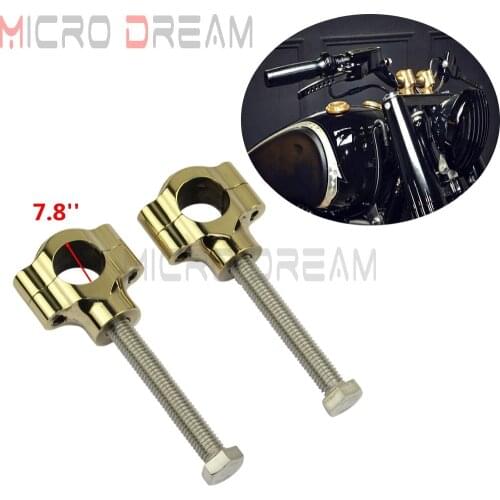 22mm Retro Brass Rough Craft Handlebar Risers 7/8'' Bars Mount Clamp Riser For Triumph Chopper Bobber Harley Dyna Fat Bob Glide