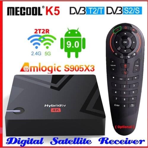 Mecool K5 Amlogic S905X3 Smart TV Box Android 9.0 4K Media Player DVB-S2/T2 Satellite Receiver 2.4&5G 2T2R Dual WIFI Set top BOX