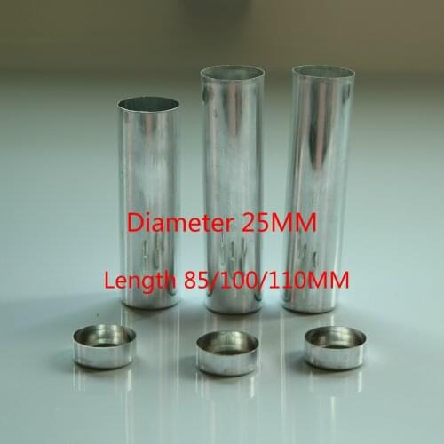 100pcs 25mm Dental Empty Aluminum Cartridges Tube With Cover Caps For Flexible Denture Valplast Material Laboratory Instrument