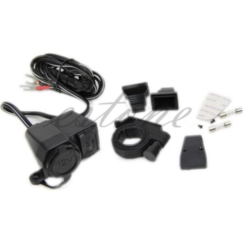 12V USB Cigarette Lighter Power Port Integration Outlet Socket For Motorcycle