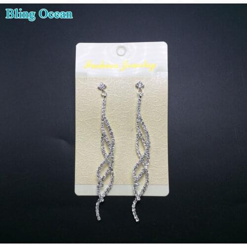 Sparkling Thread earrings crystal competition jewelry for bikini shows BJE80