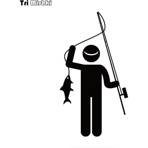 Tri mishki HZX1341 fishing car sticker Vinyl Decals Waterproof sticker on Car Body Rear Window