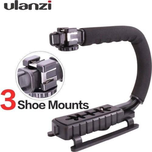 Ulanzi 3 Shoe Mounts Video Stabilizer Handheld Grip For Gopro Hero Action Cameras for iPhone Xiaomi Smartphone DSLR Nikon Canon