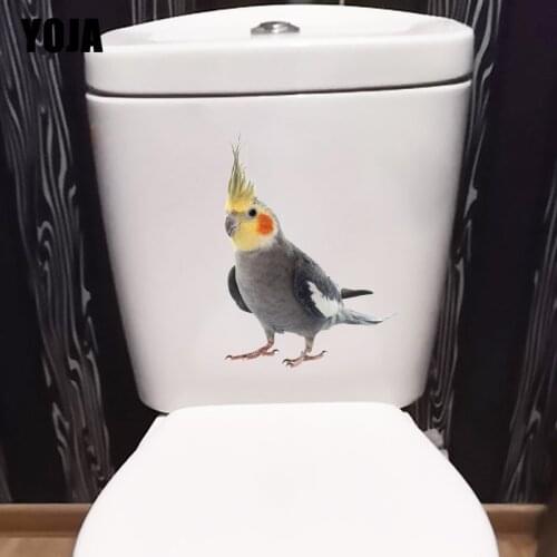 YOJA 17.3×23.9CM Lorikeet Animal Bathroom Toilet Stickers Cartoon Home Wall Decor Decals T1-3242