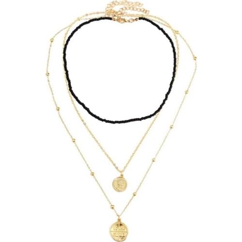 2020 Bohemian Pendant Choker Fashion Choker Bead Chain Necklaces Pendants for Women Vintage Multi Layer Jewelry Collar