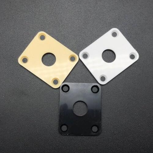 10pcs Dented Electric Guitar 6.35mm Output Jack Socket Square Plastic Plate for LP Electric Guitarra