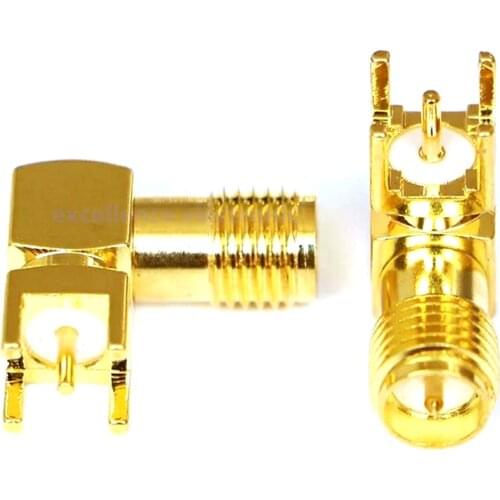 10PCS SMA male Thru Hole plug Right Angle 90 DEGREE SMA-KWE PCB Mount connector RF adapter