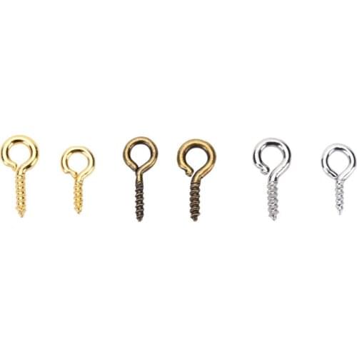100pcs 8mm 10mm Small Sheep Eyes Nail Screw For Beaded Pendant Gold/ Color Jewelry Findings Jewelry Accessories