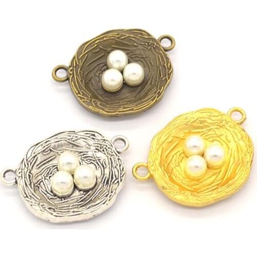 15pcs Fashion vintage gifts Bird nes alloy charms lot DIY making bracelet necklace jewelry accessories charms for jewelry making