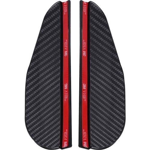 2pcs Car Side Rear View Mirror Rain Eyebrow Visor Carbon Fiber Look Sun Shade Snow Guard Weather Shield Cover TXTB1