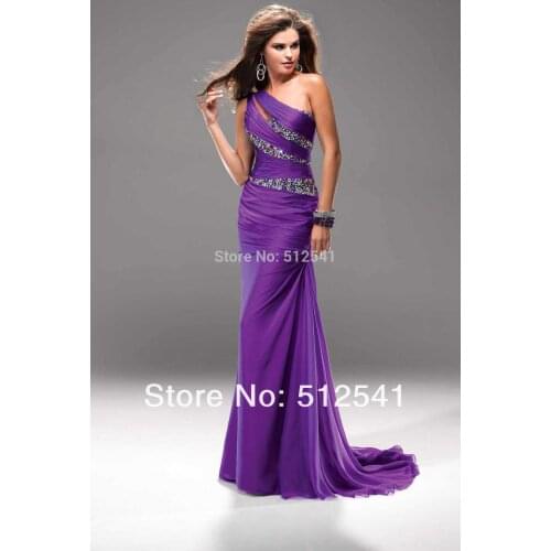 2021 Black Girl Long Mermaid purple Prom Dress one shoulder Illusion Tassel Plus Size African Evening Gown Graduation Gala Dress