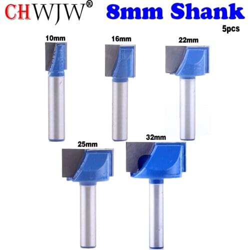 5pcs 8mm Cleaning bottom Engraving Bit solid carbide router bit 10,16,22,25,32mm Diameter CNC milling cutter endmill for wood