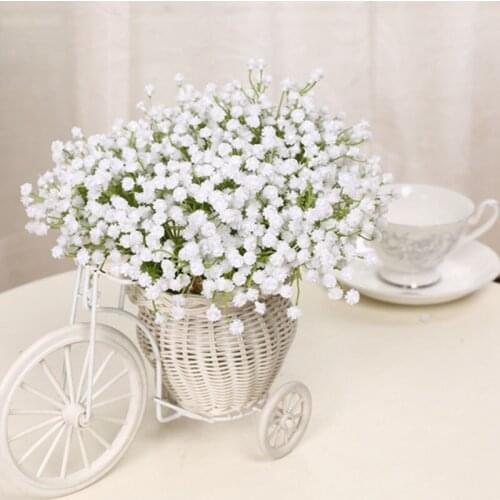 6pcs Artificial Flowers Interspersion White Mantianxing Decor for Home Table Wedding Plastic Gypsophila Fake Flowers Decoration