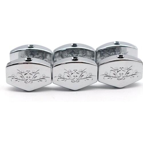 6pcs Guitar Tuners Machine Head Buttons Metal Carved Square button for Electric Guitar