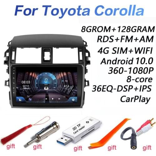 4G+64G DSP 2 din Android 9.0 4G NET Car Radio Multimedia Video Player for Toyota Corolla E140 E150 2006-2013 WiFi carplay