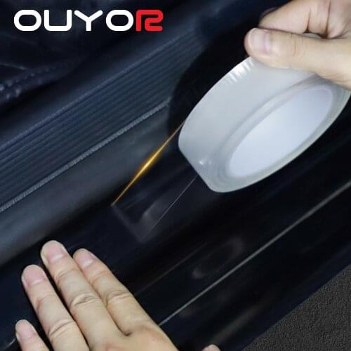 Car Stickers Door Edge Protector Universal Car Door Sill Sticker Anti Scratch Transparent Film Protection Style Auto Accessories