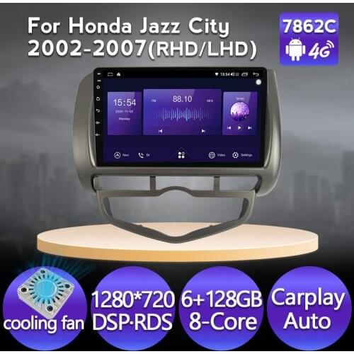 Android Car Multimedia Player For Honda Jazz City 2002 2003 2004 2005 2006 2007 Car Radio Stereo 4G WIFI GPS Navigation