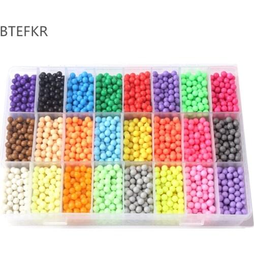 BTEFKR Beads 24 Color Puzzle 3d Beads Toys for Children Water Sticky Beads Speelgoed Jigsaw Puzzle Toy For Kids 200pcs/bag