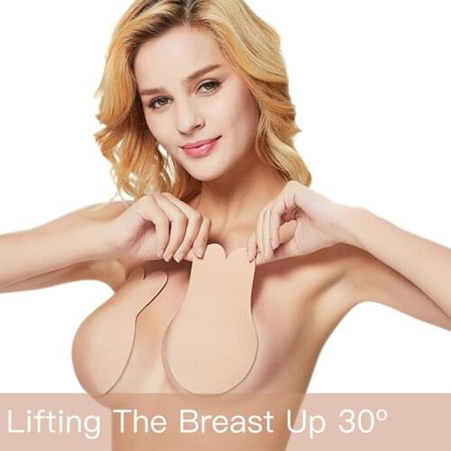 Safe Silicone Strapless Adhesive Bra Reusable Rabbit Bra Sexy Women Invisible Push Up Bras Lift Up Nipple Cover Breast Pasties