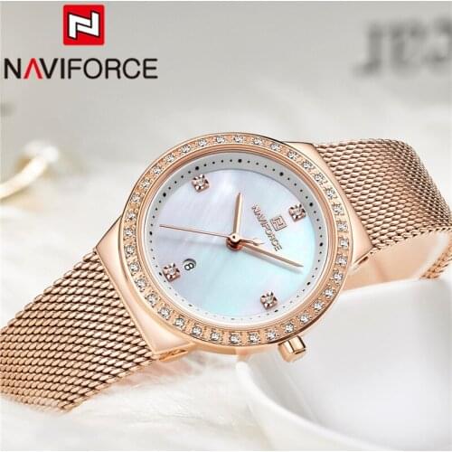 NAVIFORCE Women Luxury Brand Watch Simple Quartz Lady Waterproof Wristwatch Female Fashion Casual Watches Clock reloj mujer 5005