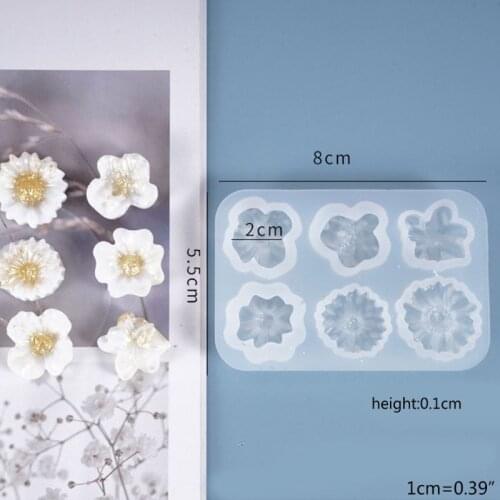DIY Resin Crystal Epoxy Mold Small Flowers Decorations Casting Silicone Mould F3MD