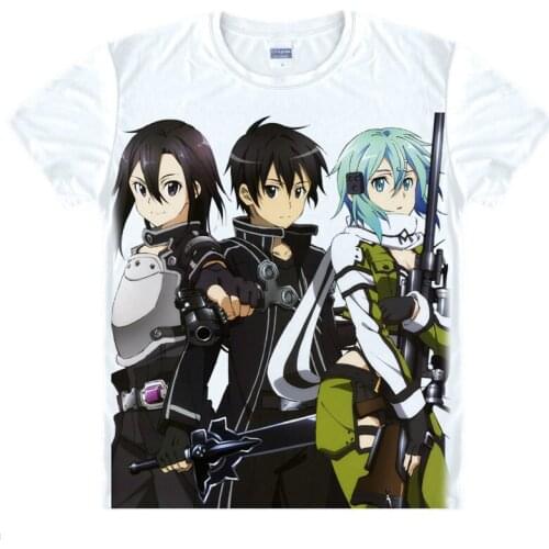 Sword Art Online SAO T-Shirt Asuna Yuuki Shirt Cool t shirts Anime Clothing cute lovely kawaii T-Shirts Japanese Anime shirts a