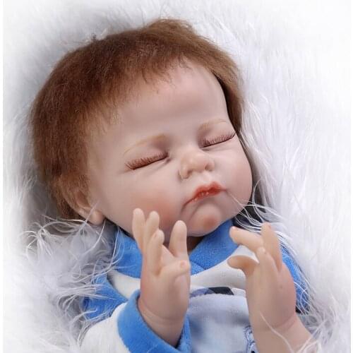 55cm Realistic Soft Silicone Reborn Dolls Kid Sleeping Doll Accompany Toys Playmates Girl Boy Wedding Birthday Chirstmas Gift