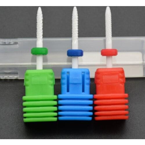 MAOHANG 3PCS/LOT 3/32" Ceramic Nail Drill Bit Mill Cutter Under Nail Cleaner Bit Rotary File For Nail Manicure Pedicure machine