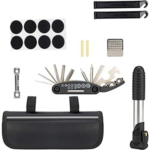 Outdoor Bicycle Repair Tool Set With Mini Pump Tire Patch Wrench Toolkit Road MTB Bike Portable service Tools Bike Axle Remover