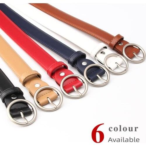 CANZE 2021 New Style Korean Round Buckle Trouser Belt Student Jeans Ladies Casual Wide PU Belt